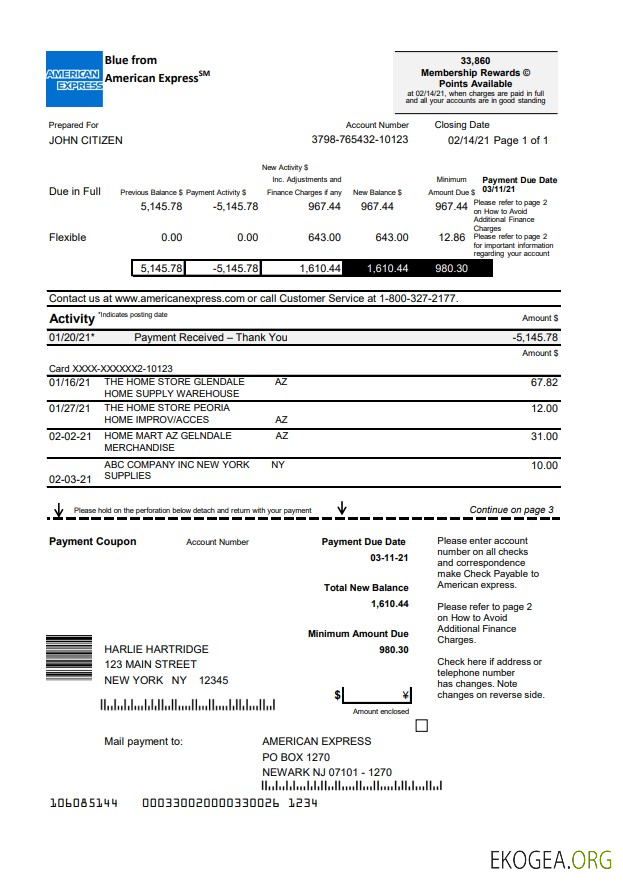 États Unis New York American Express Bleu Excel